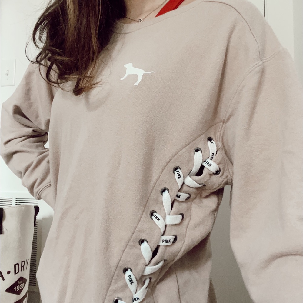 Oversized Laced Up Crewneck